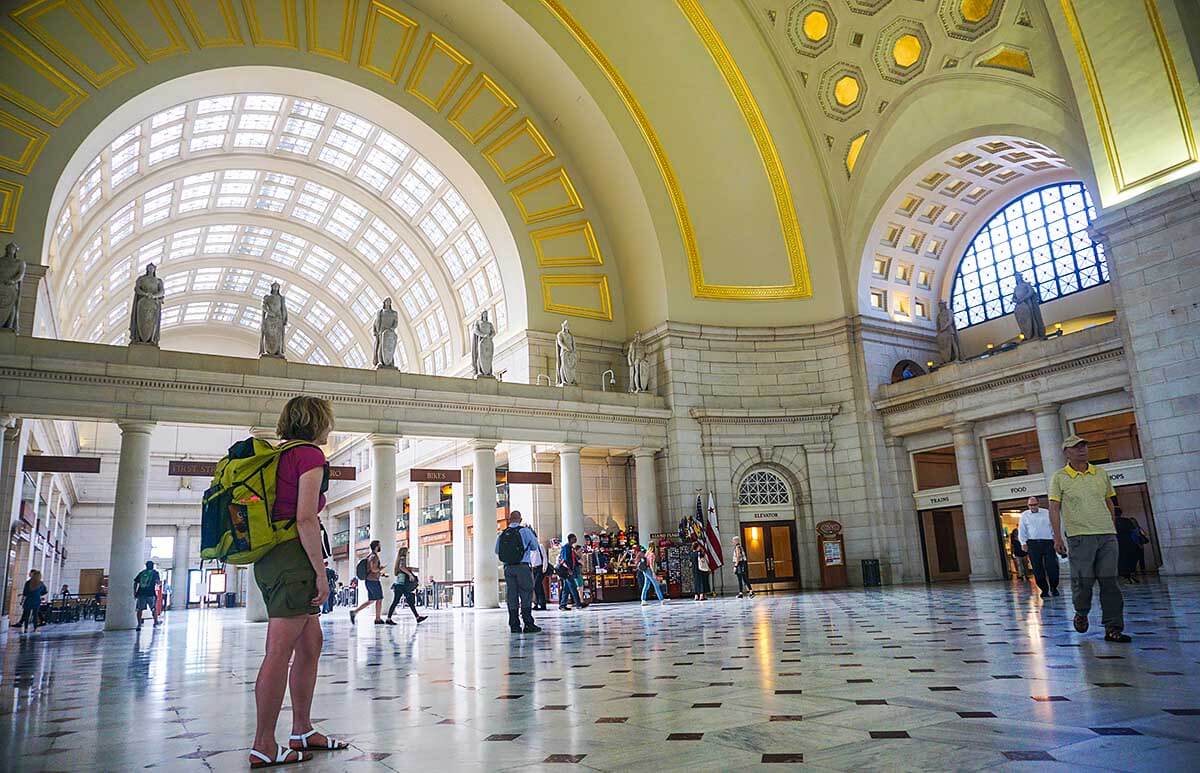 The recently renovated main hall of Union Station in Washington DC. It