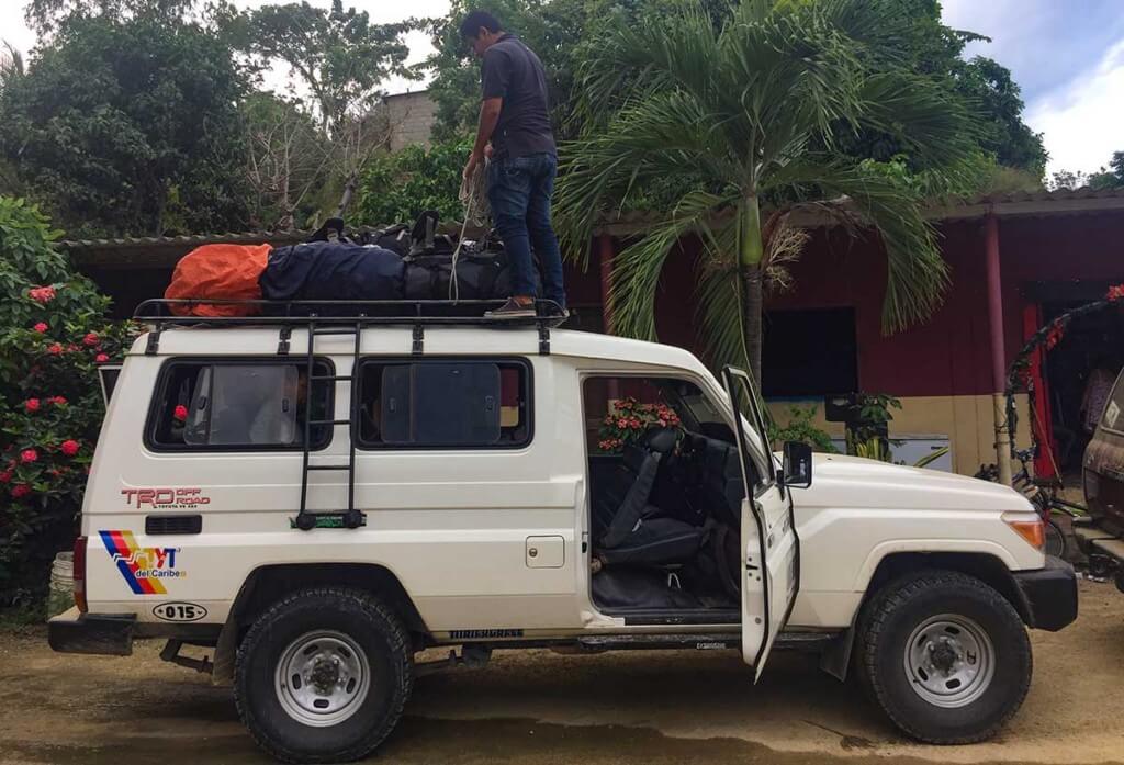 A typical 4wd vehicle used to transport up to 10 clients and their gear to the trip start.