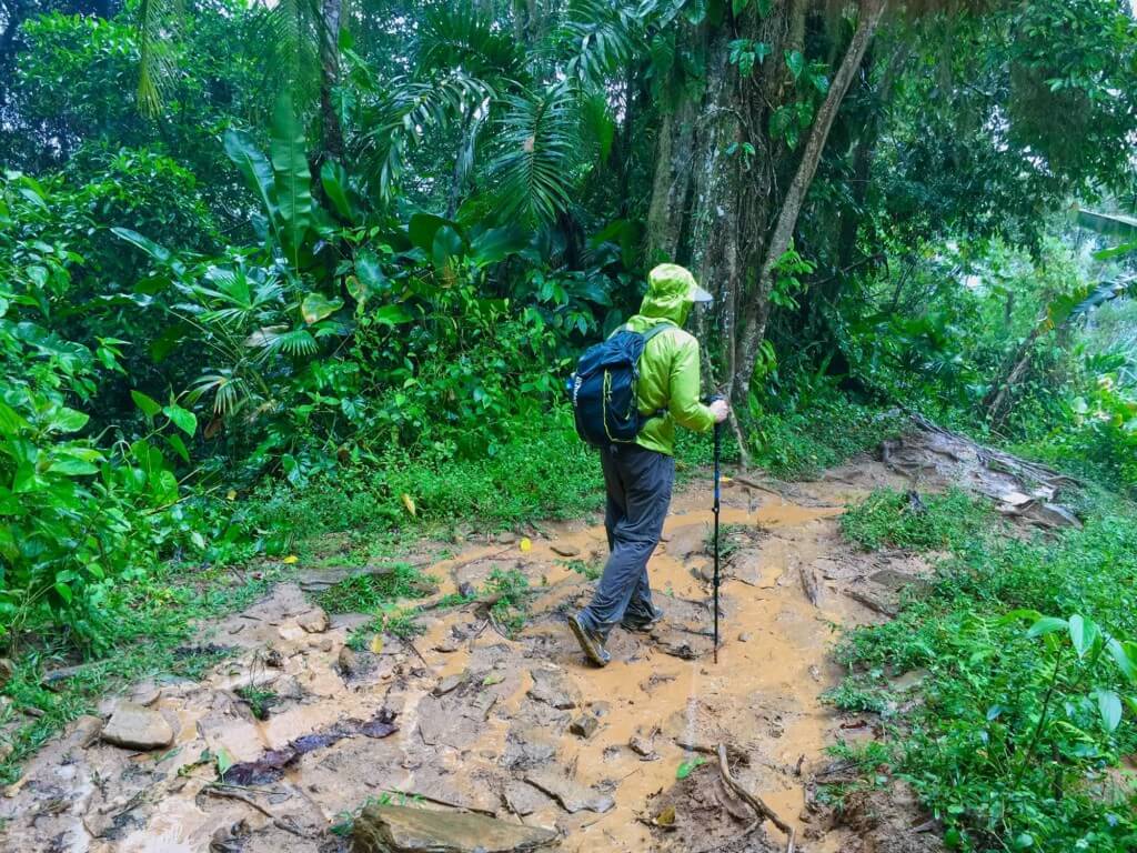 It can rain very hard at times flooding the trail and making for slow/slippery going.