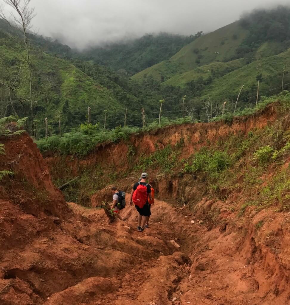 The trail can be steep and deeply rutted in sections