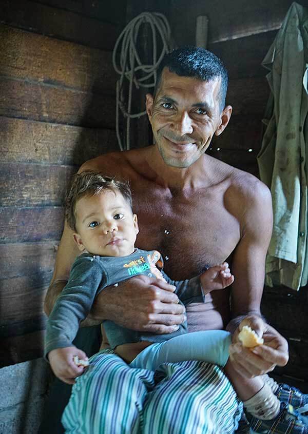 The father of the family we stayed with was feeding his sick son small pieces of bread between his fingertips.