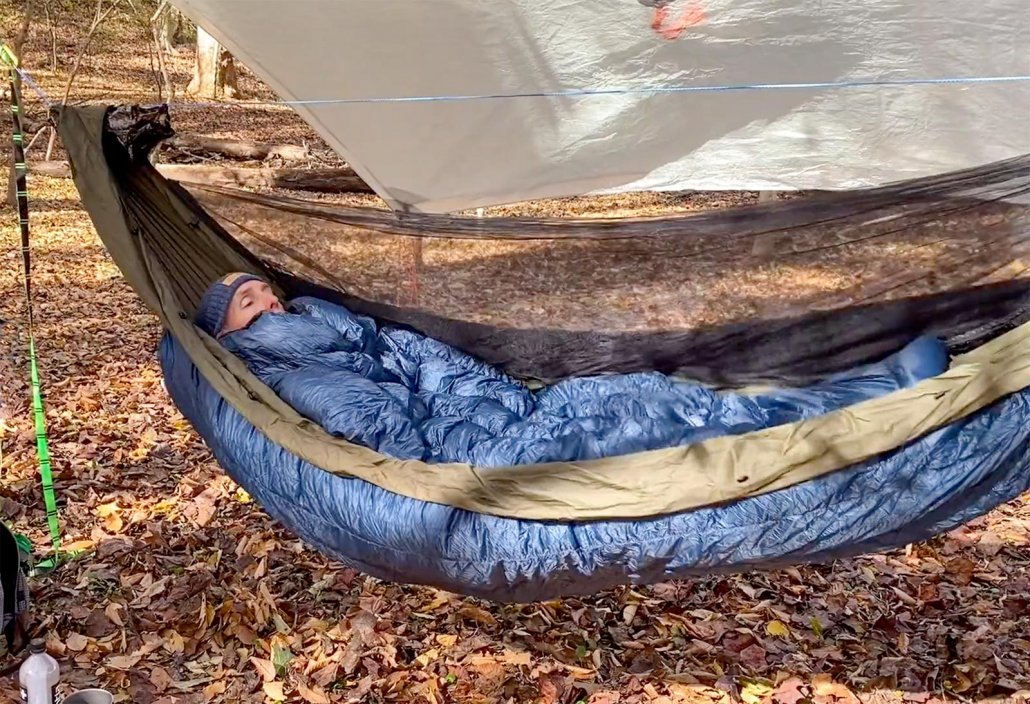 hammock gear wanderluxe insulation option, premium burrow top quilt & premium incubator bottom quilt