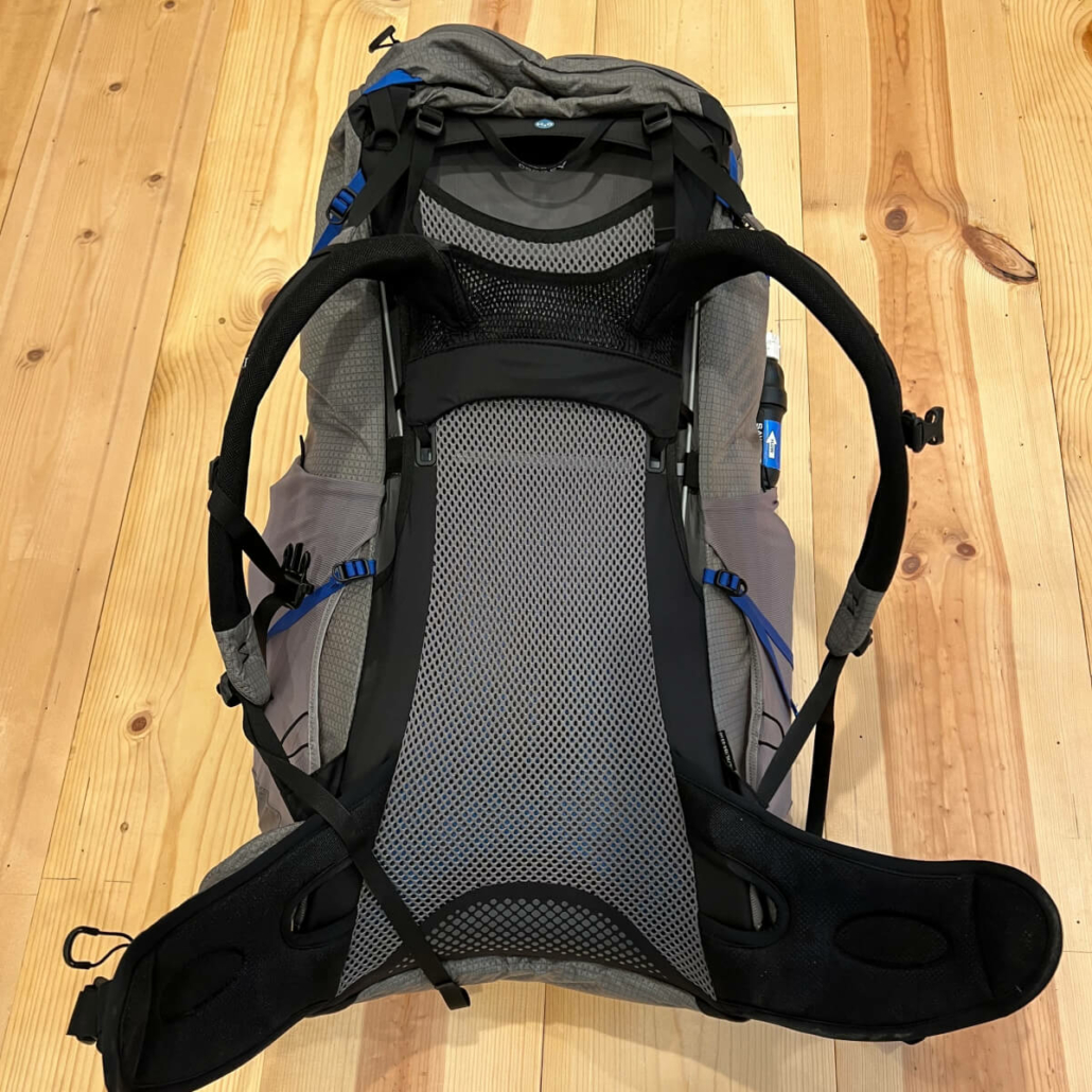taught mesh back panel on osprey exos pro 55 backpack