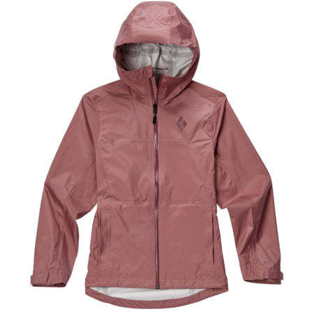 Black Diamond Treeline Rain Shell in rosewood colorway is one of the best lightweight rain jackets for hiking
