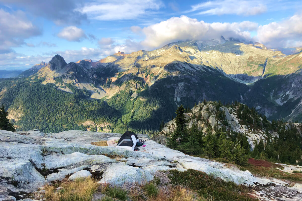 2 Person REI Tent on a mountain (1) camping in the mountains