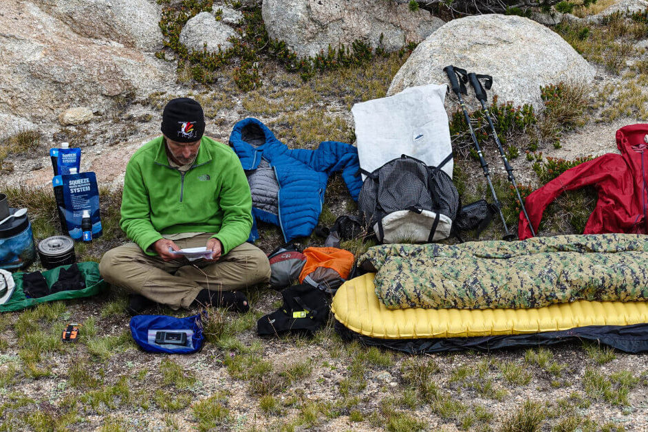 adventure alan's ultralight backpacking gear list laid out
