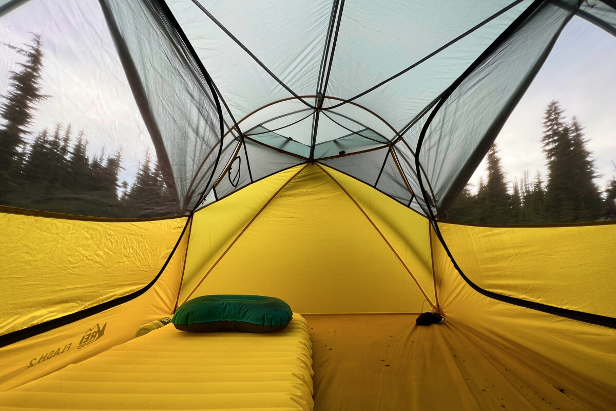 view from inside the REI Flash 2 Tent review