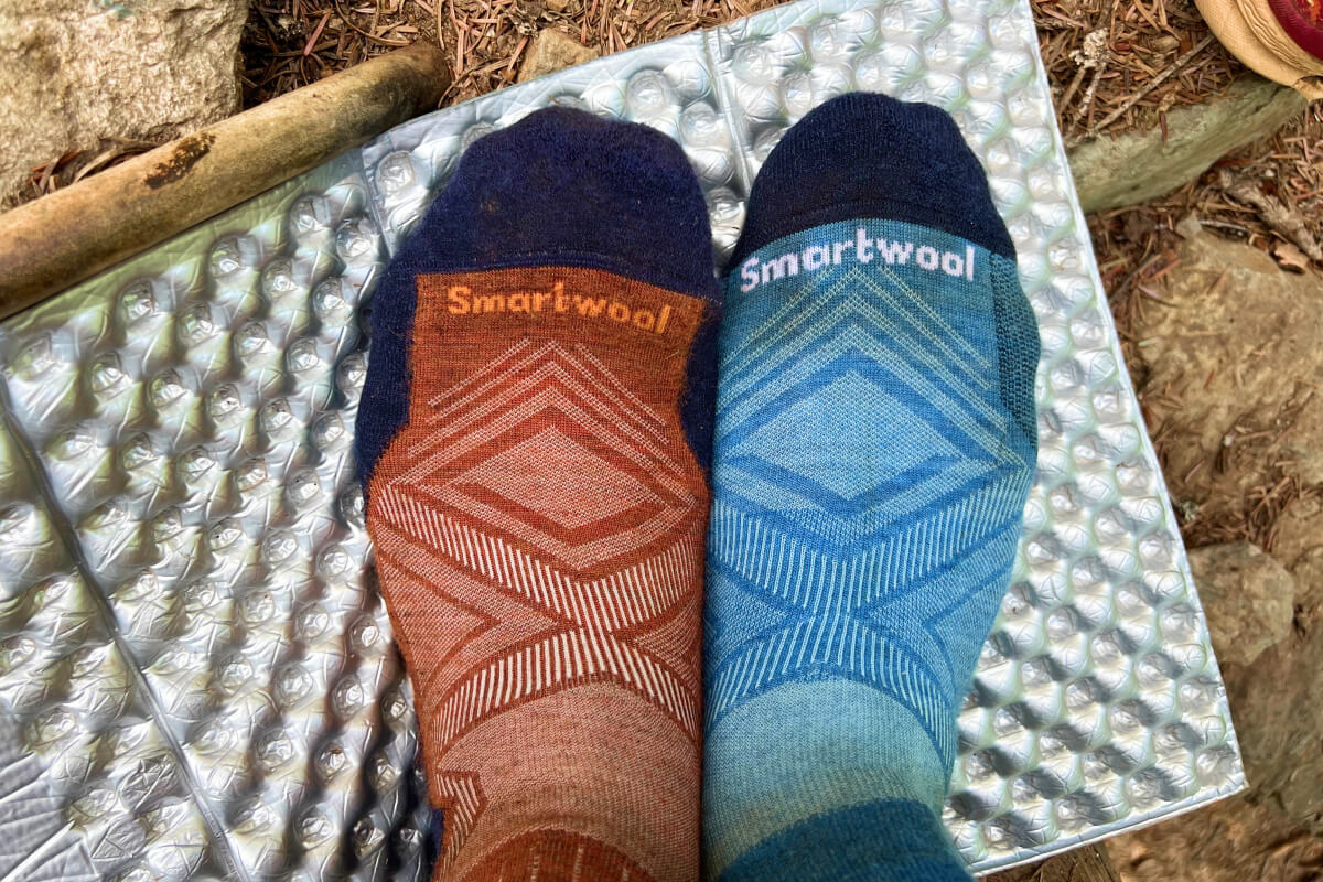 targeted cushion and no cushion smartwools, some of the very best hiking socks