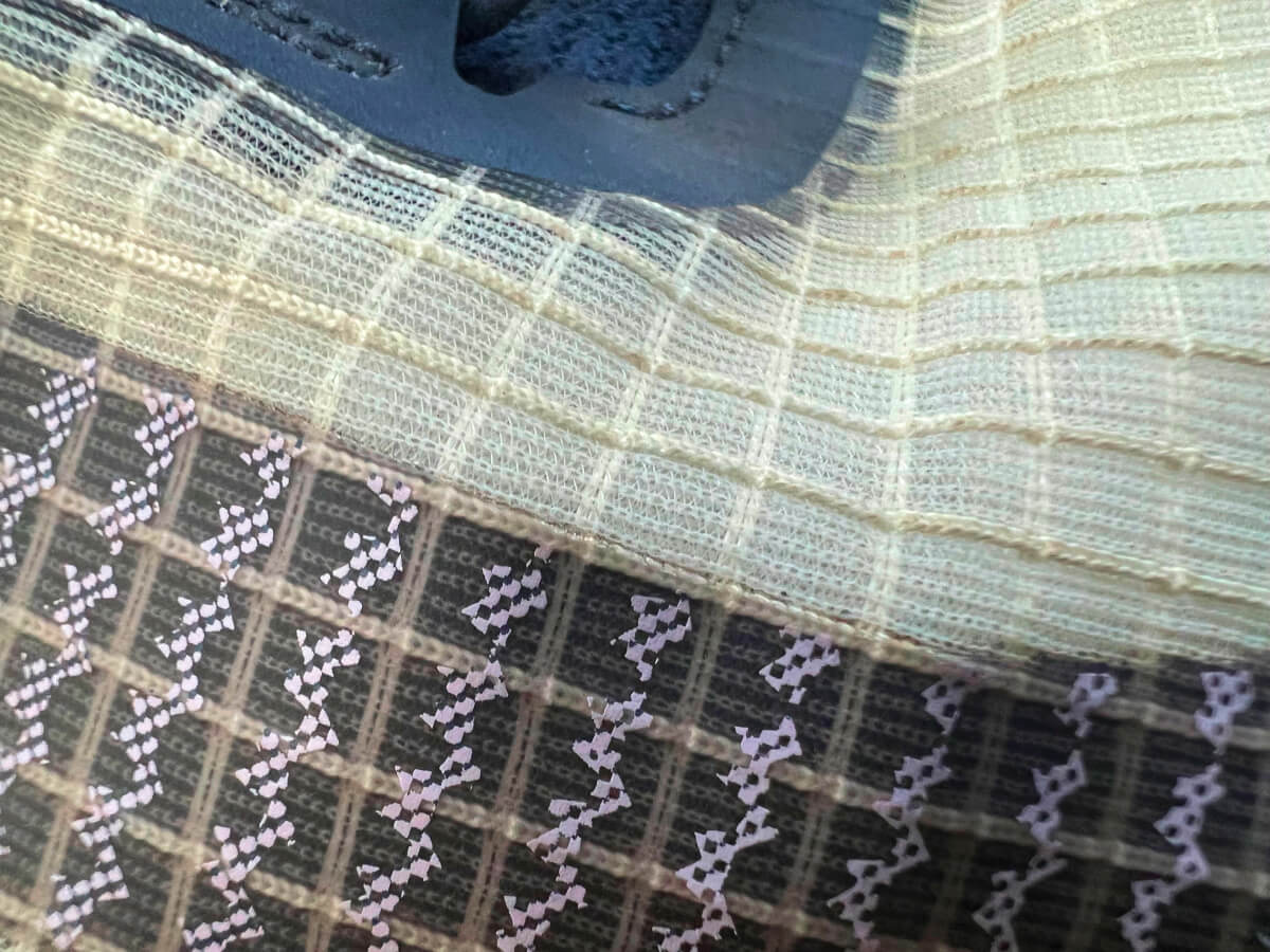close up on mesh fabric