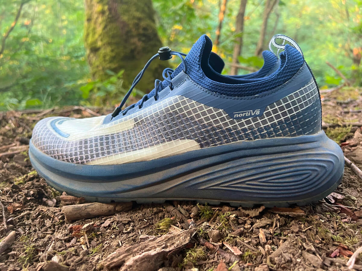 side view of nortiv8 trail running shoe