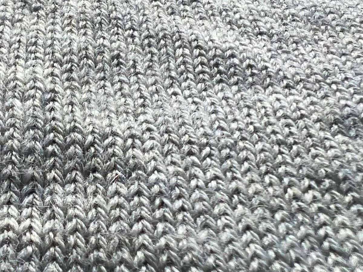 close up detail on knit