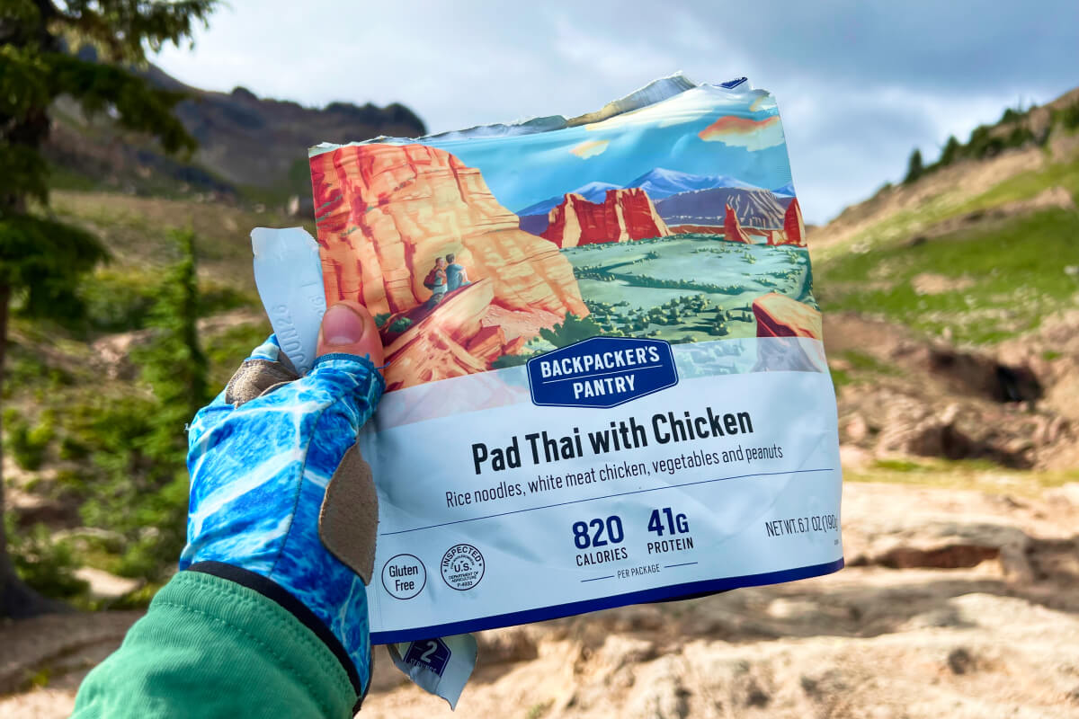 Testing Pad Thai for Best Freeze Dried Meals for Backpacking