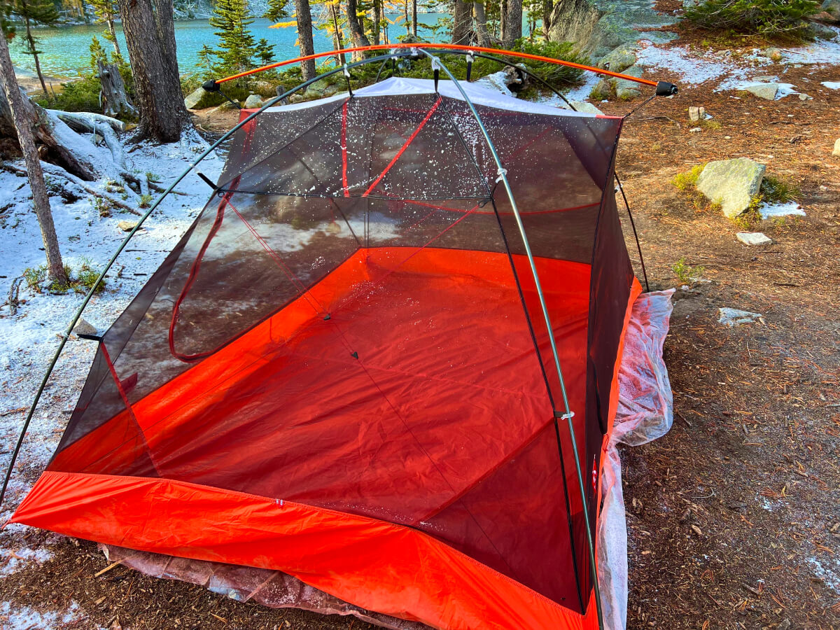 tent body and mesh bug protection