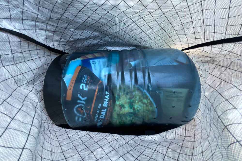ULA Ultra Catalyst The Best Backpack For Bear Can Horizontal Fit-5 inside view of a bear canister fitting horizontally in a backpack