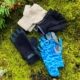 Wearing the Best Fingerless Ragg Gloves in front of moss