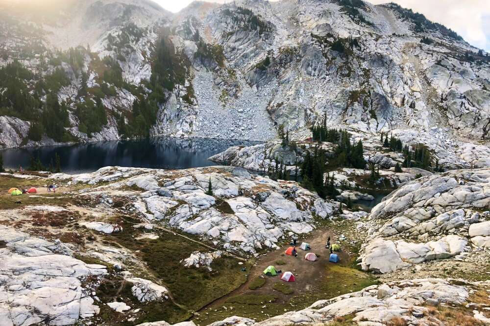backpacking tents in the mountains