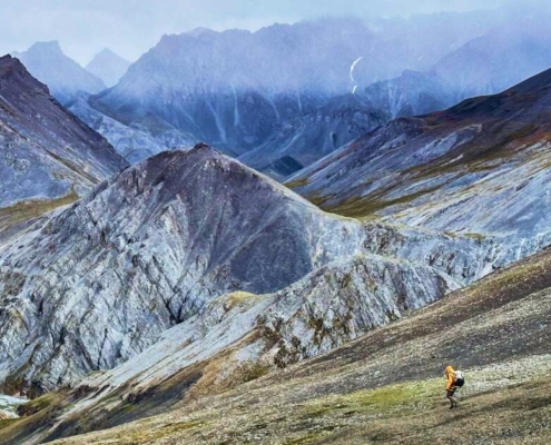 Backpacking Alaska mountains using ultralight gear