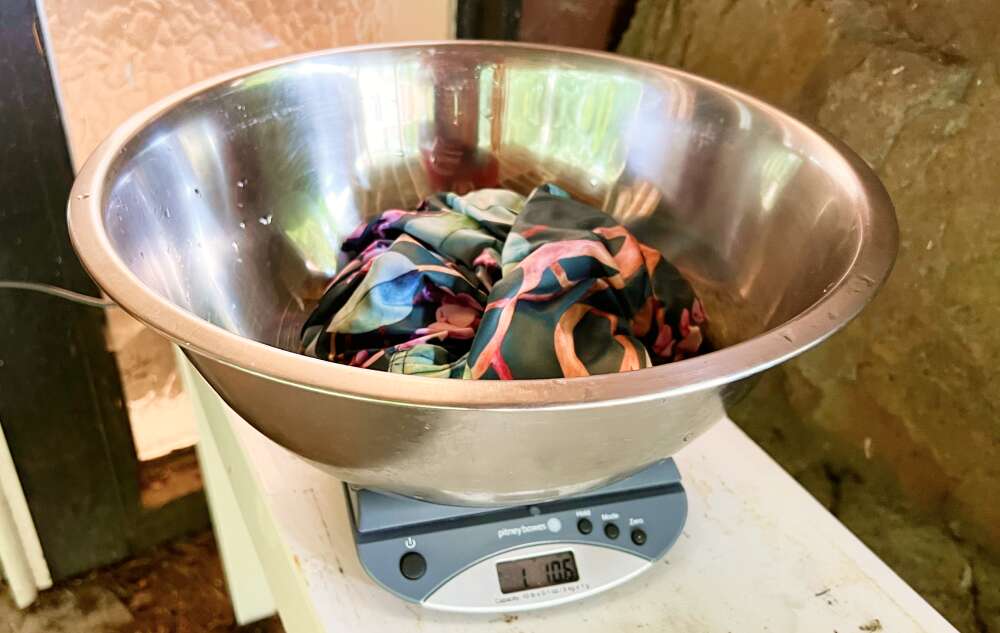 Weighing a water saturated sun hoodie