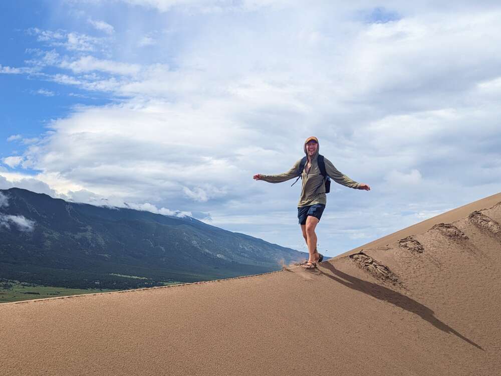 Sun Hoodies-12 hiking in shorts and a sun hoodie
