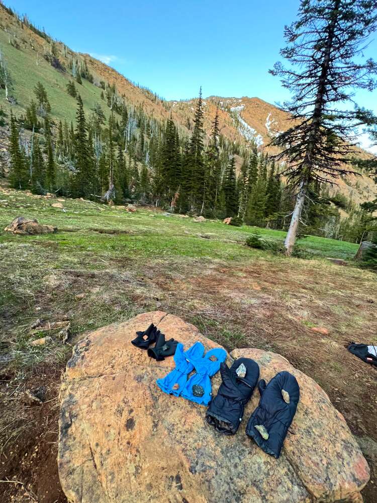 Ultralight Glove System-2 an backpacking glove system on display in the mountains