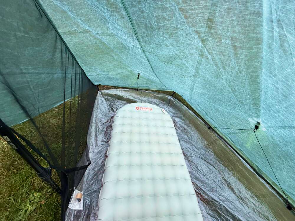 head end with sleeping pad