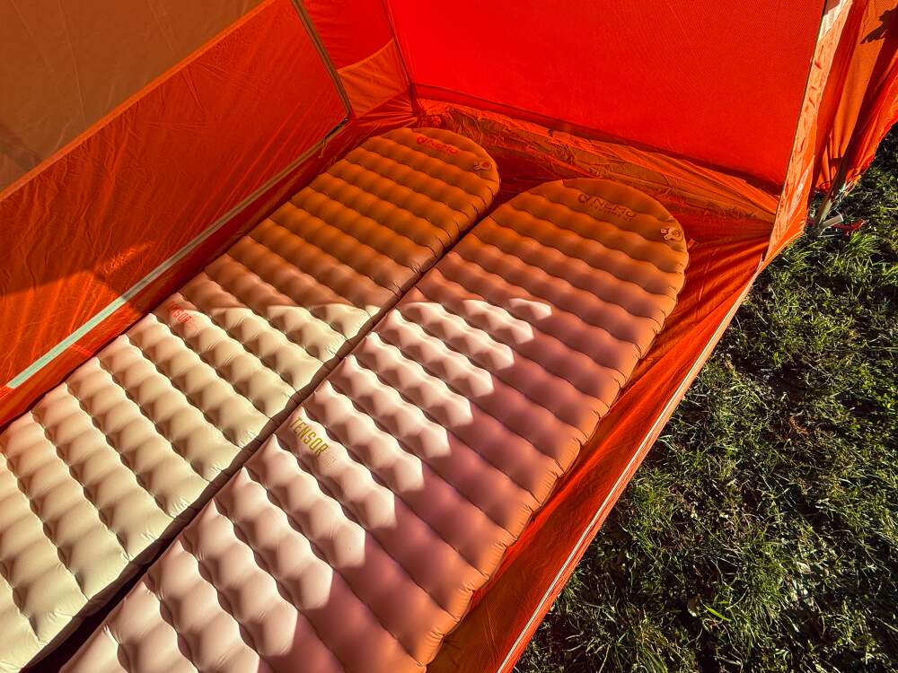 Big Agnes Copper Spur UL-12 two sleeping pads inside the Big Agnes Copper Spur UL