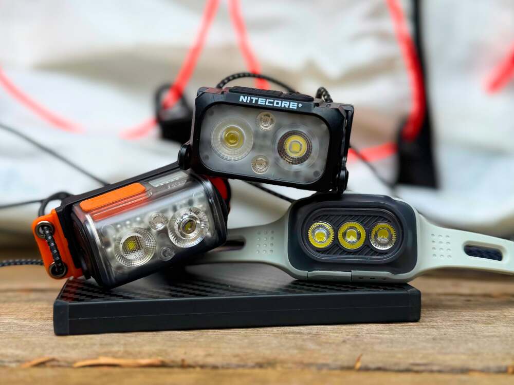 Ultralight Headlamps-3 3 Ultralight Headlamps stacked on one another