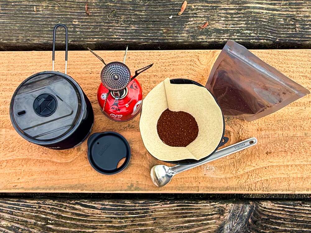 Best Backpacking Coffee Pour Over-3 a full kit for backpacking pour over coffee