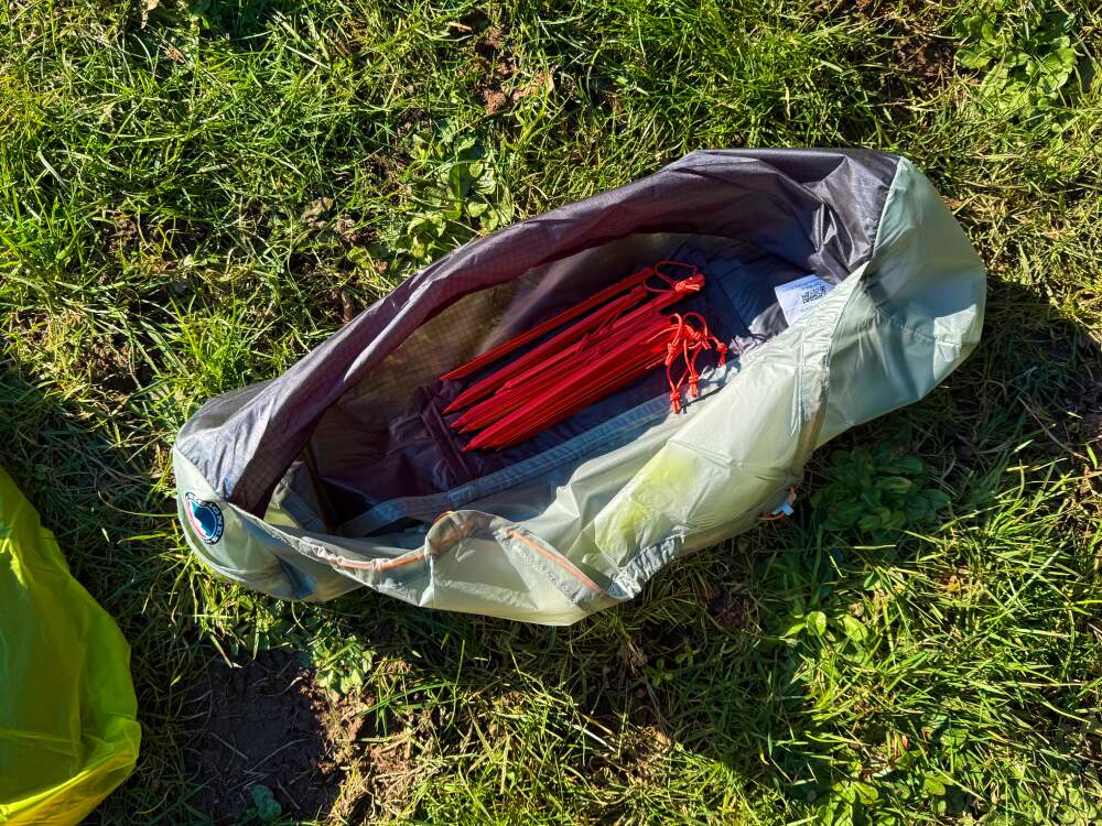 Big Agnes Tiger Wall UL-5 stakes and built in stake bag
