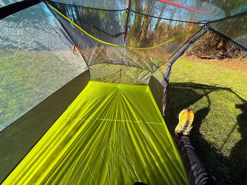 Big Agnes Tiger Wall UL-7 looking inside from view head end towards foot end