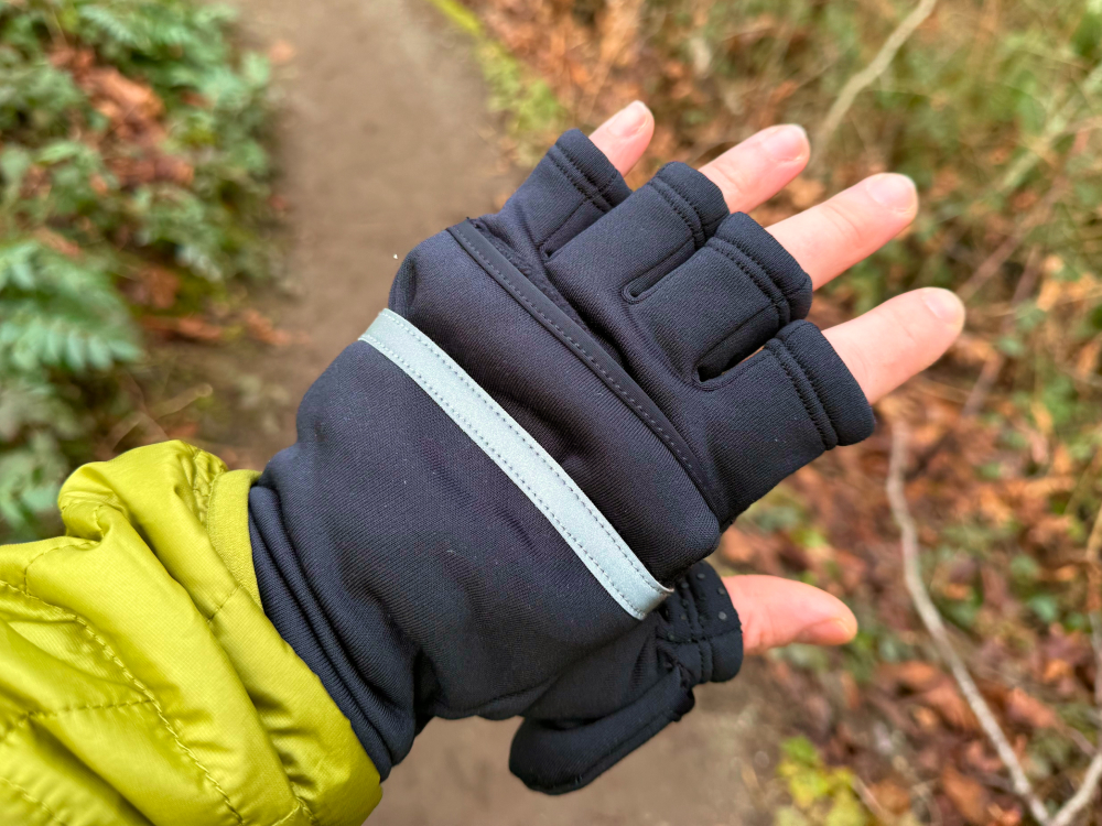 Convertible Mitts fingerless glove mitts, tips out