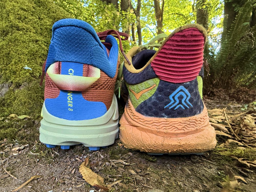 Challenger 7 vs 8 comparison-2 close up on extended reinforced heel tabs