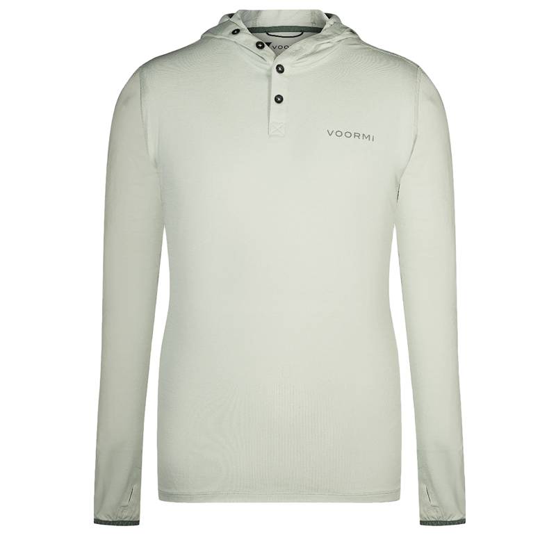 Voormi River Run merino wool sun hoodie Voormi River Run merino wool sun hoodies in off white