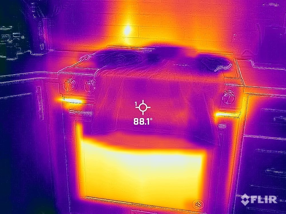 Testing sun hoodies for heat escape on the oven