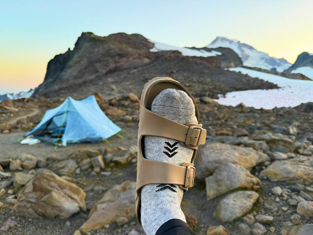 wearing birkenstocks for backpacking, comparing to crocs