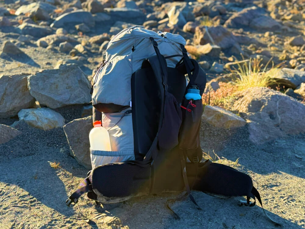 Outdoor Vitals Shadowlight Carbon 60 backpack-1 back view of Outdoor Vitals Shadowlight Carbon 60 backpack