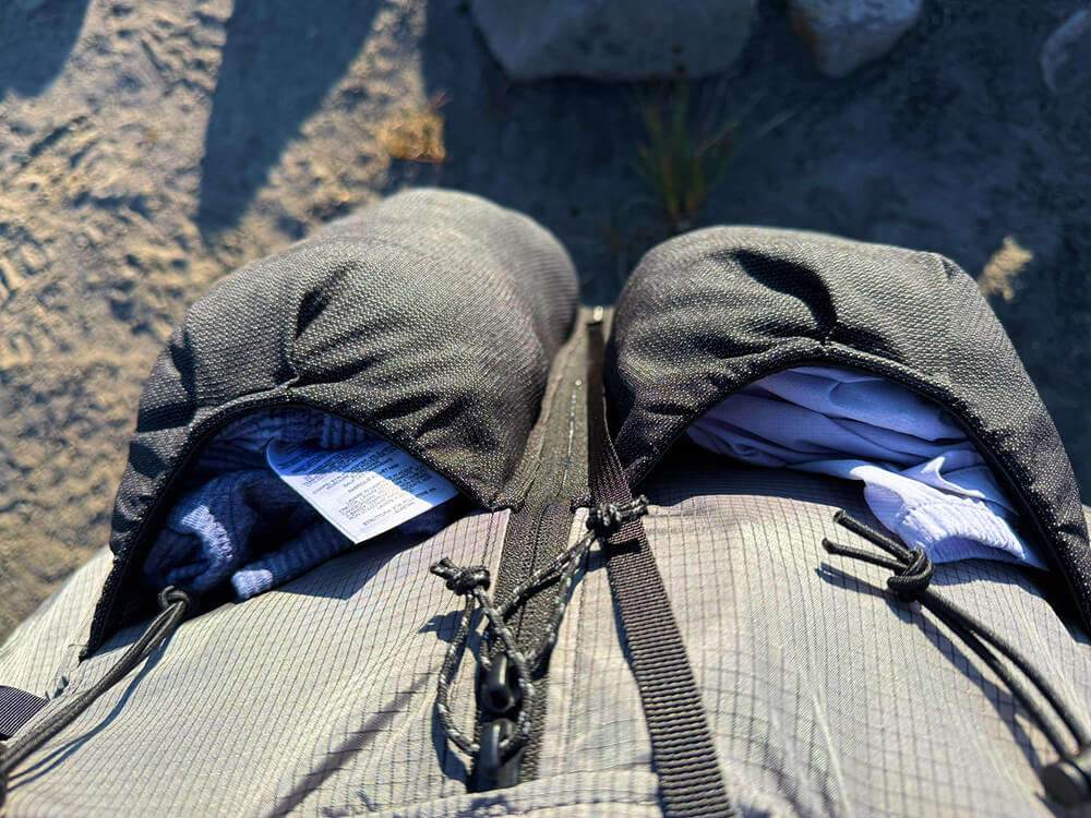 Outdoor Vitals Shadowlight Carbon 60 backpack-6 volumized view of front mesh pockets