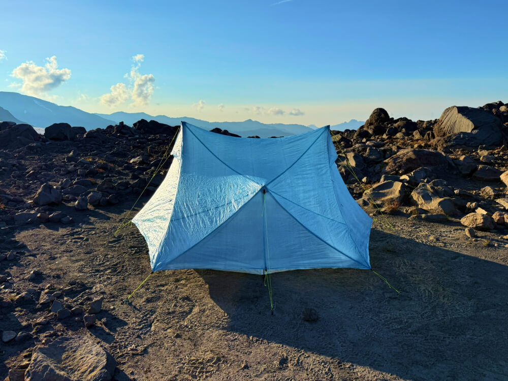 Zpacks Pivot Trio Review-12 direct frontal view of unique foot end