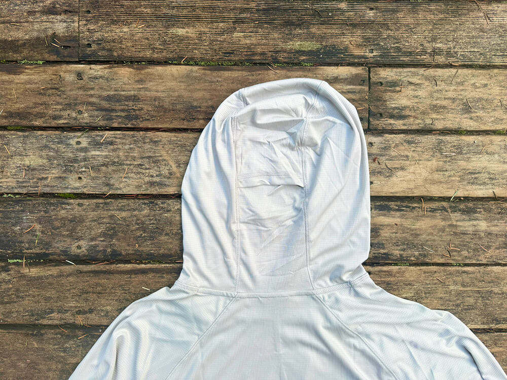 REI Co-op Flash Shade Hoodie Review-10 close up on men's point tail port