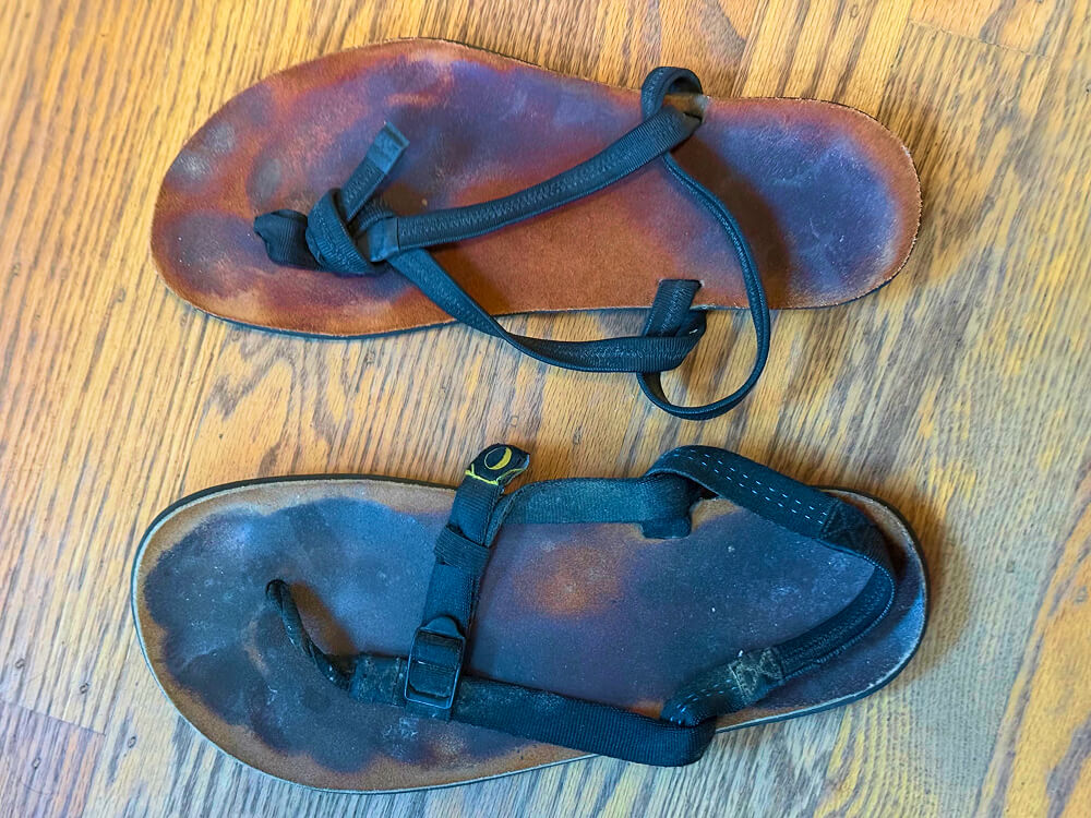 Two of my first running sandals