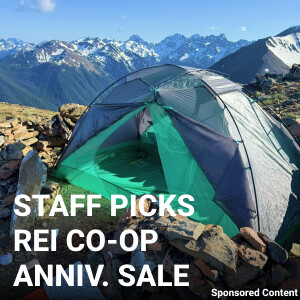 Ultralight backpacking with a tent on top of a mountain