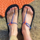 testing a pair of ultralight sandals for backpacking